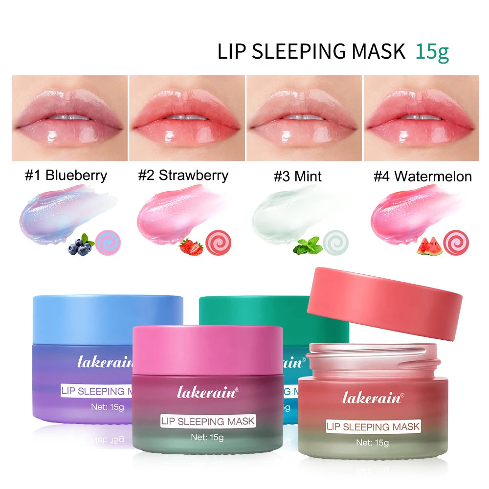 Blueberry Overnight Lip Sleeping Mask Dual Color Hydrates Dry Cracked Skin Reduces Fine Lines Moisturizing Nourishment Care