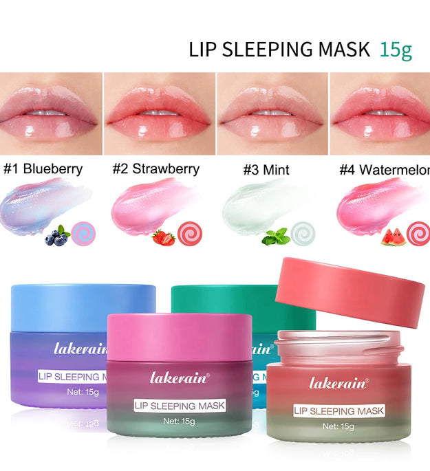 Blueberry Overnight Lip Sleeping Mask Dual Color Hydrates Dry Cracked Skin Reduces Fine Lines Moisturizing Nourishment Care