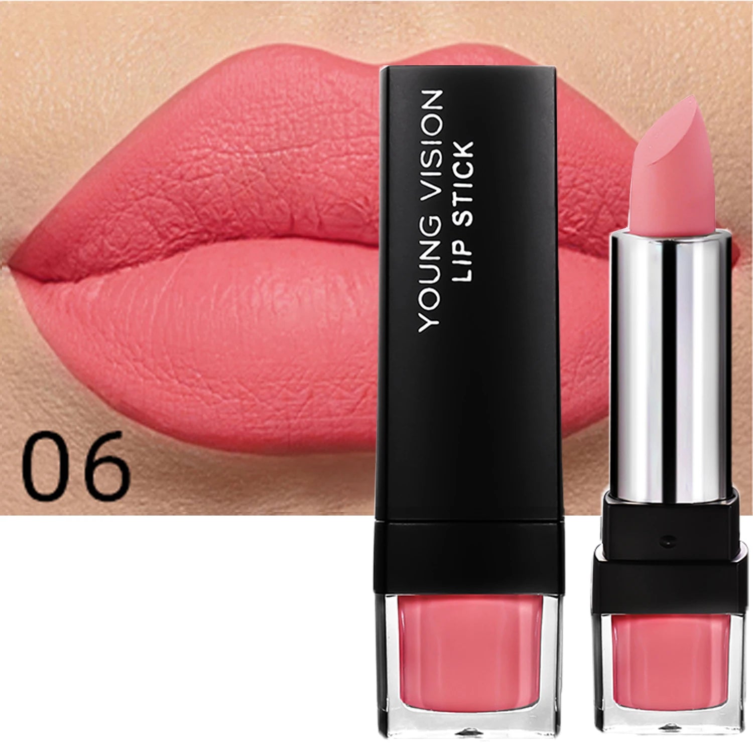 6-Color Matte Lipstick , Non-Fading, Non-Stick Cup Long-Lasting Velvet Finish, Smooth Matte Lip Color Waterproof Smudge-proof