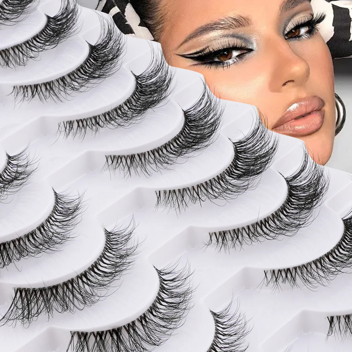 YSDO Natura Cat Eye Lashes 3/10 Pairs Faux 3d Mink Eyelashes Reusable Fake Eyelashes Tools Soft Wispy False Lashes maquillaje