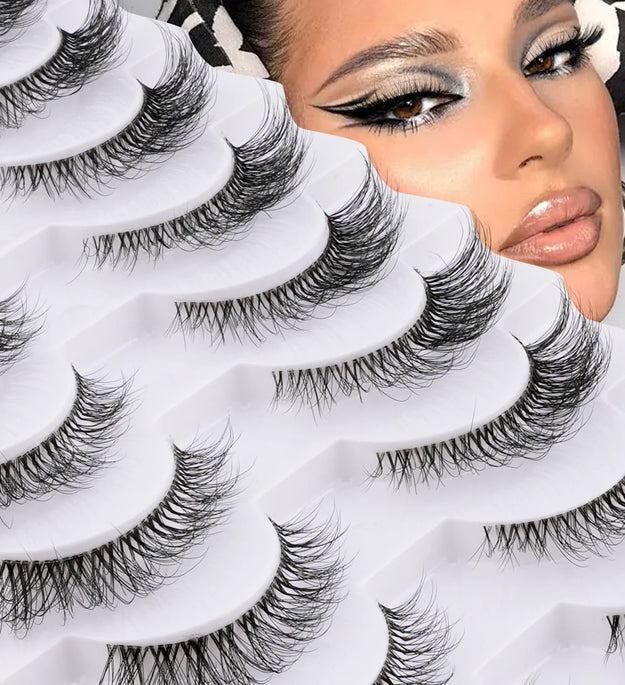 YSDO Natura Cat Eye Lashes 3/10 Pairs Faux 3d Mink Eyelashes Reusable Fake Eyelashes Tools Soft Wispy False Lashes maquillaje