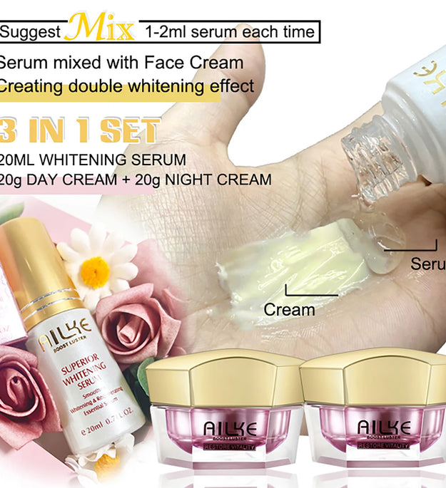 AILKE Face Cream With Hyaluron Scars Whitening Moisturizing Lifting Anti-aging Women Sleeping Dry Korean Bleaching Skin Care