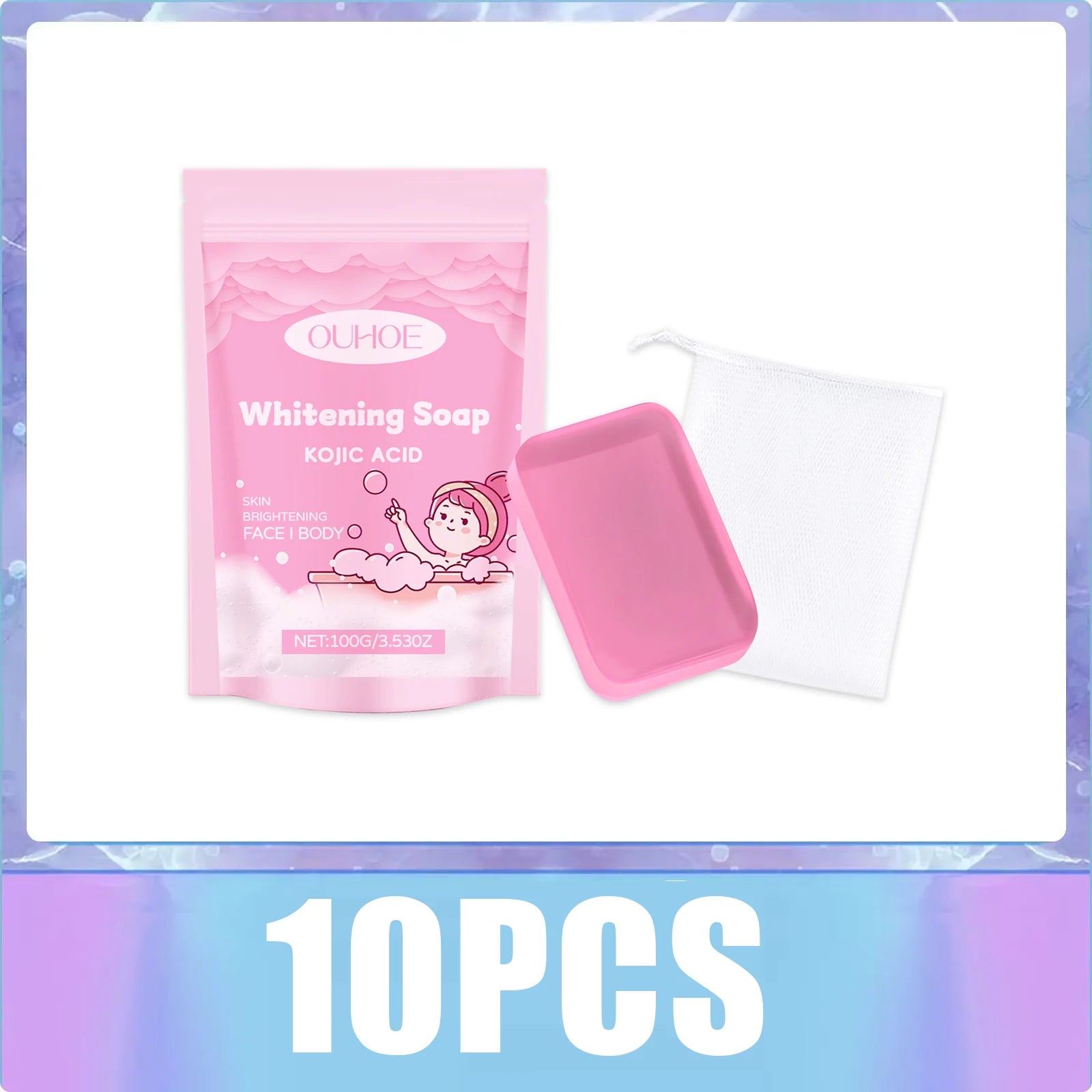 Kojic Acid Whitening Soap Deep Cleaning Chicken Skin Dark Spot Remover Oil Control Brighten Armpit Underarm Knee Lightening Soap