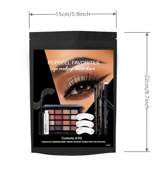 POPFEEL Eye Makeup Kit Makeup Set, Mini Makeup Kit, Eey Shadow Palette Eyebrow Mascara Eyeliner