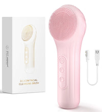 Electric Sonic Waterproof Facial Cleansing Brush Rechargeable Hot compress Deep Pore Cleaner Silicone Cleanse Skincare Device - BlissFully