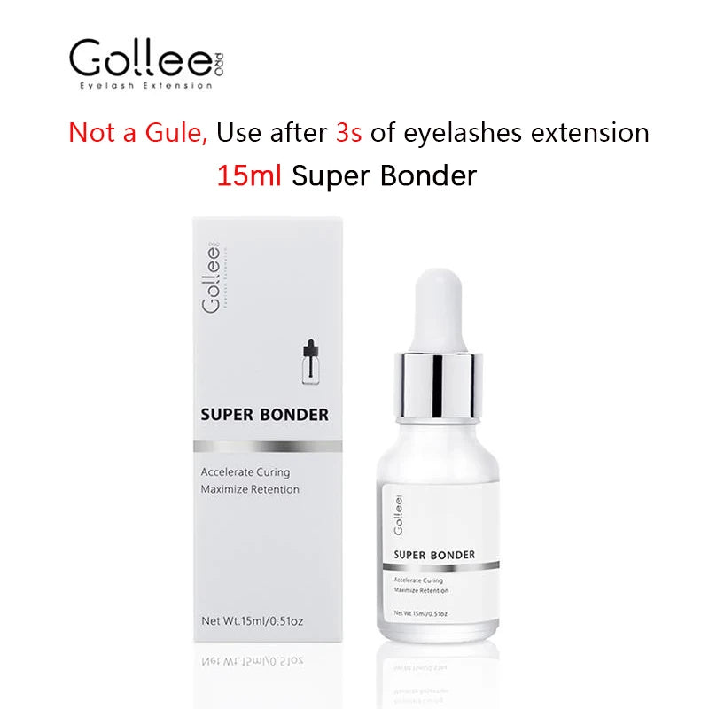 Gollee 1s Dry Eyelashes Adhesive Mixed Floral Fragrance Eyelash Extension Glue with Bonder Glue Lash Accelerator Waterproof Bond