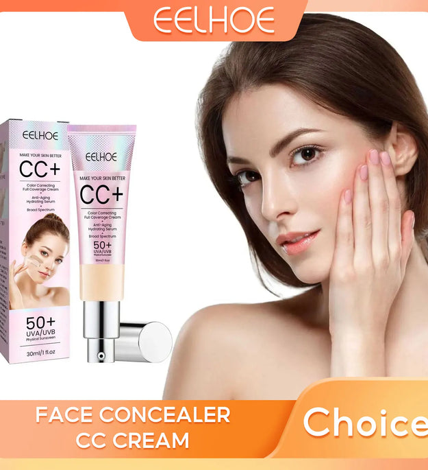 Natural Foundation Cc Cream Waterproof Brighten Moisturizing Foundation Concealer Oil-Control Sunscreen Spf 50 Makeup Cosmetics - BlissFully