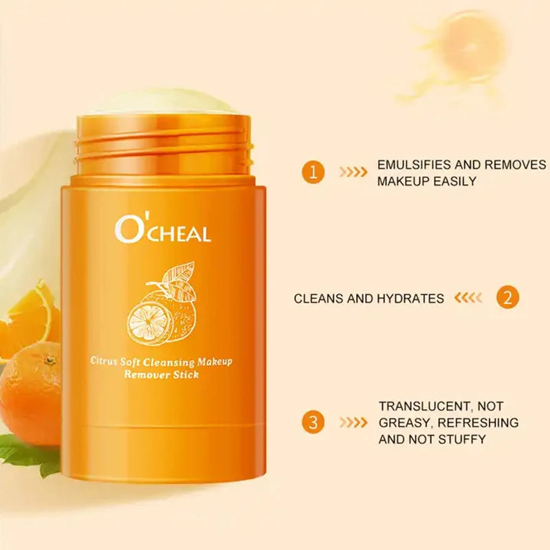 Ocheal Avocado Cleansing Makeup Remover Gel Stick Facial Eye Lip Orange Deep Cleaning Balm Cream Stick Clean Cleanser Skin Care