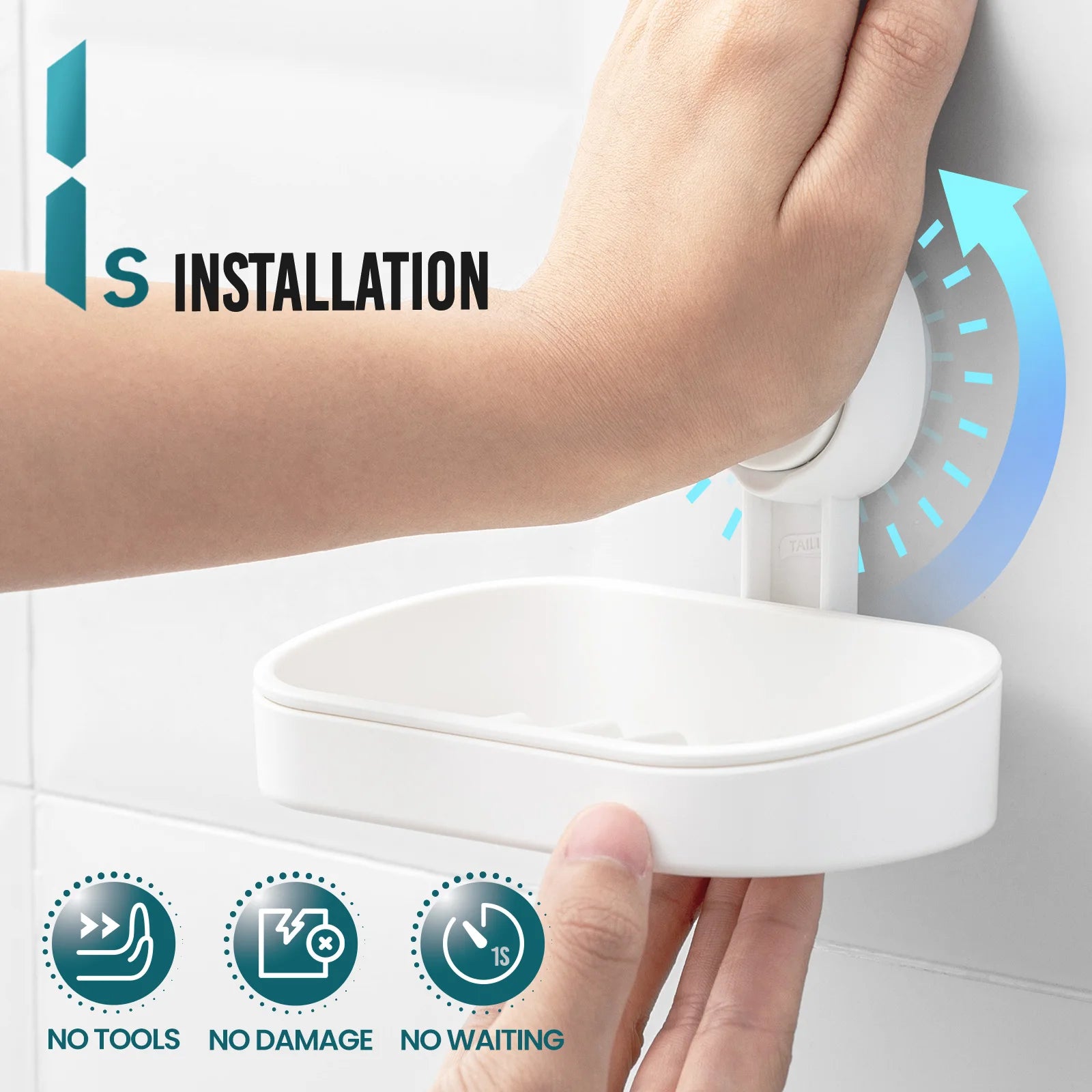 TAILI Soap Dish for Shower Waterproof Shower Soap Holder Heavy Duty Soap Dish No Drilling Soap Holder for Bathroom Kitchen Sink