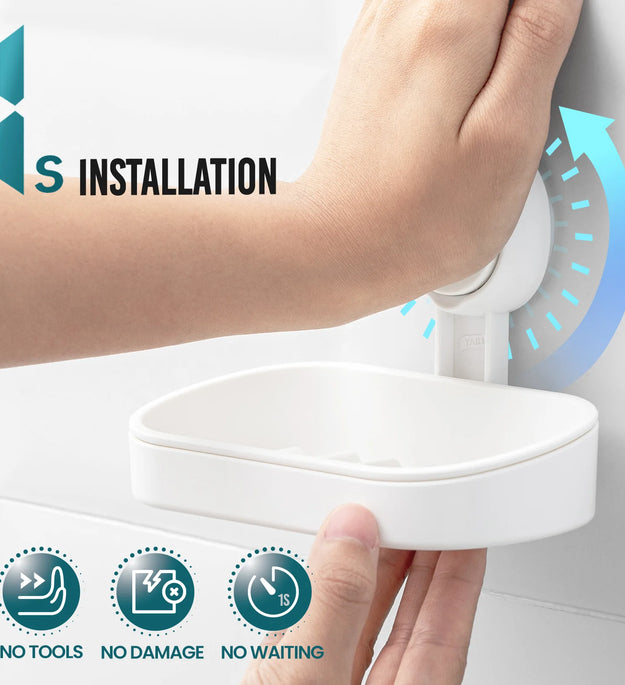 TAILI Soap Dish for Shower Waterproof Shower Soap Holder Heavy Duty Soap Dish No Drilling Soap Holder for Bathroom Kitchen Sink