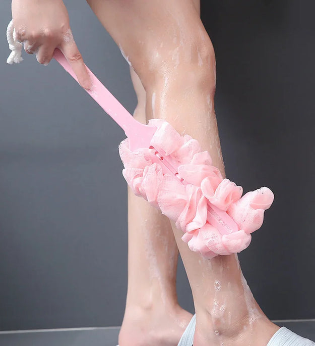 Long Handle Back Brush Body Scrubbers Shower Hanging Body Brush Sponges Soft Mesh Bath Shower Brushes Bath Accessories for Adult