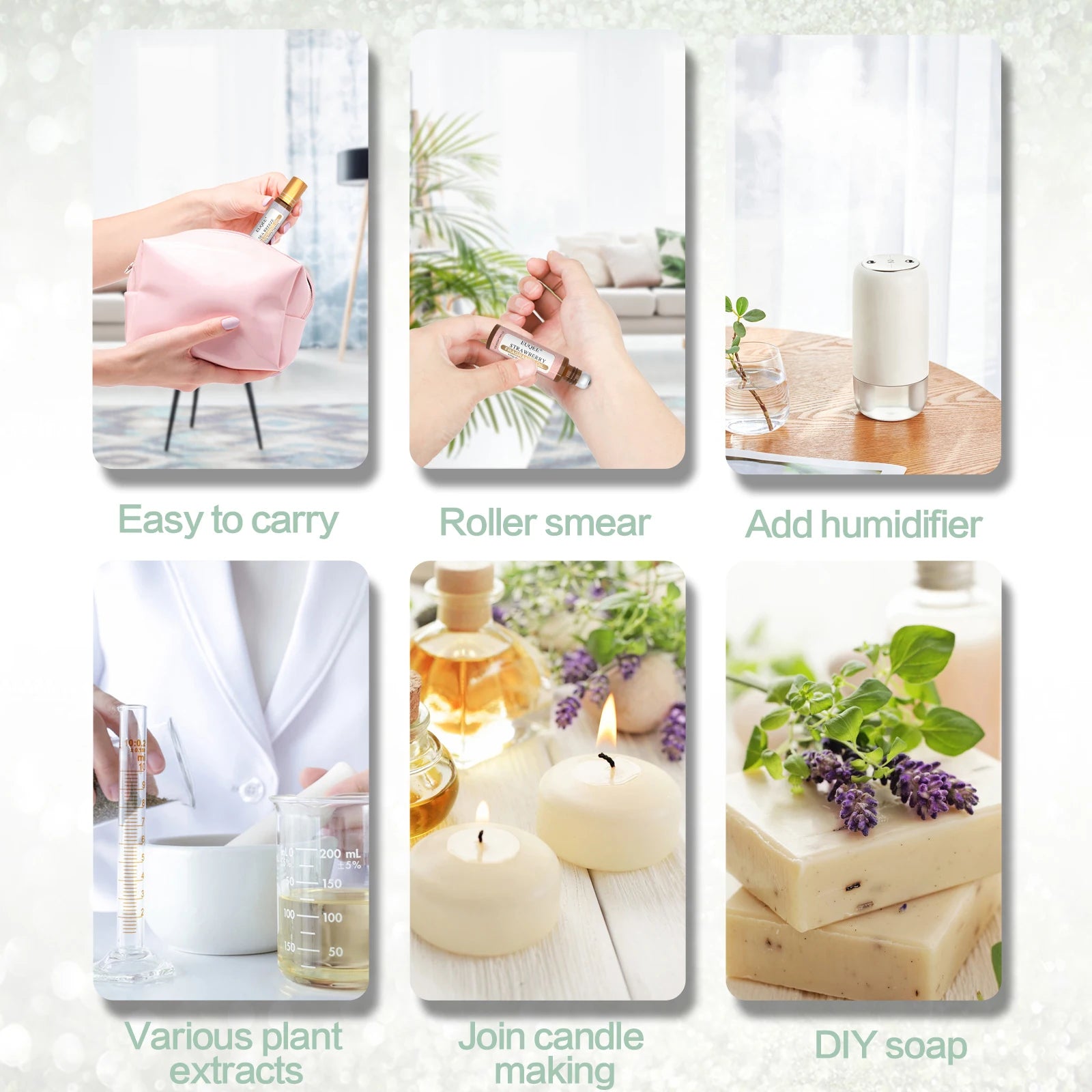 EUQEE 10ml Fragrance Oil Roll-On Long Lasting Scent La Vie Est Belle CHANCE Jadore Cotton Strawberry Mango for Men and Women