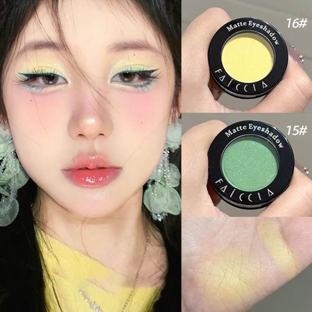 Eyeshadow Illuminator Matte White Highlighter Brighten Palette Lasting Shimmer Glitter Highly Pigmented Monochrome Eyes Makeup