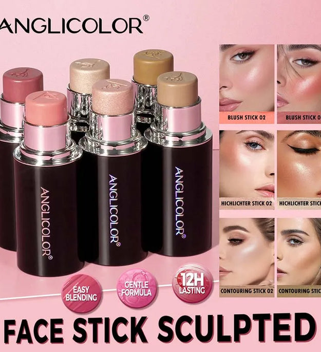 Highlighter Contouring Stick Blush Makeup Concealer Natural Brighten Face Bronzer Shading Stick glitter Highlighter Rubor Rouge