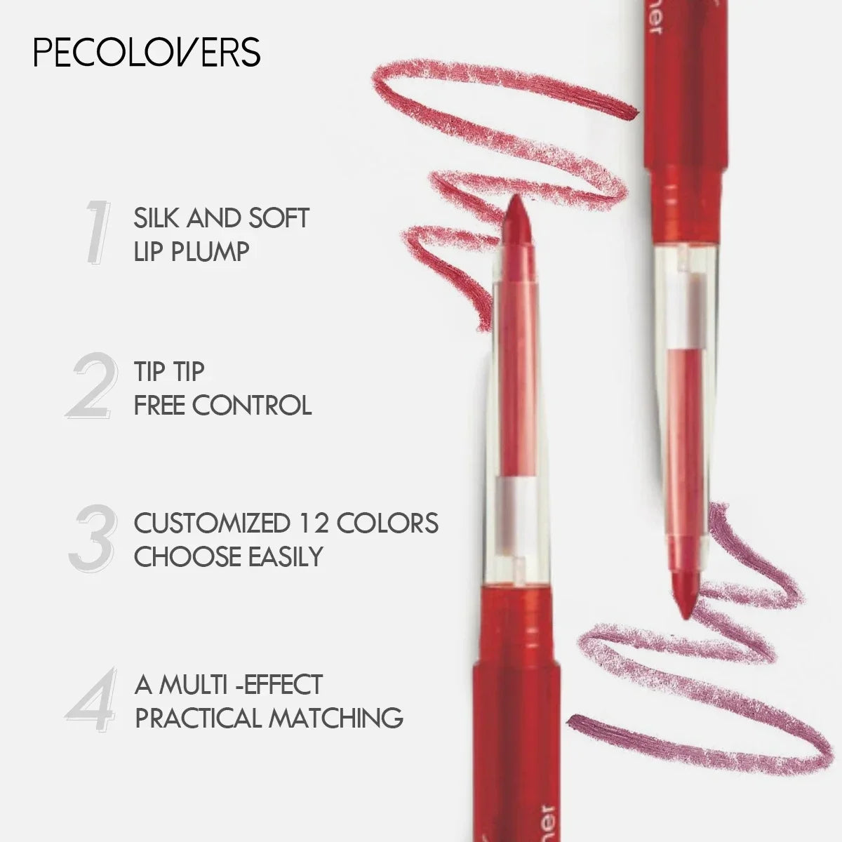 Nude Pink Purple Lip Liner Long Lasting Matte Lipstick Pencil Lips Outline Makeup Crayon Stick Lip Tint Line Cosmetic