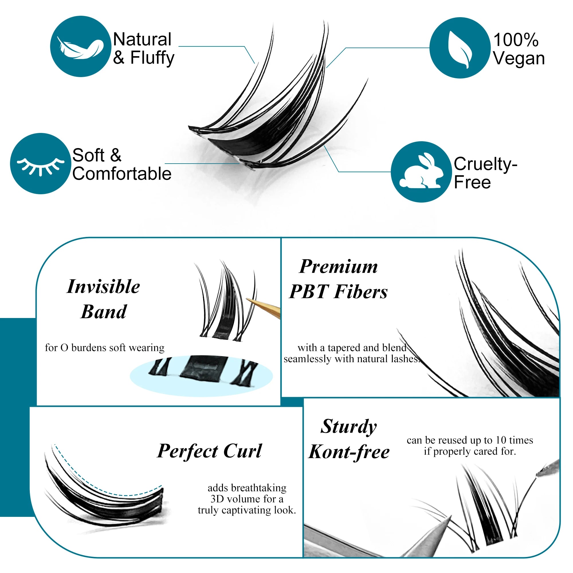 Spiky Manga Lashes Cluster Anime Eyelashes, Doll Eye Effect, Lightweight & Fluffy, Easy Application for Beginners Spiky Lashes