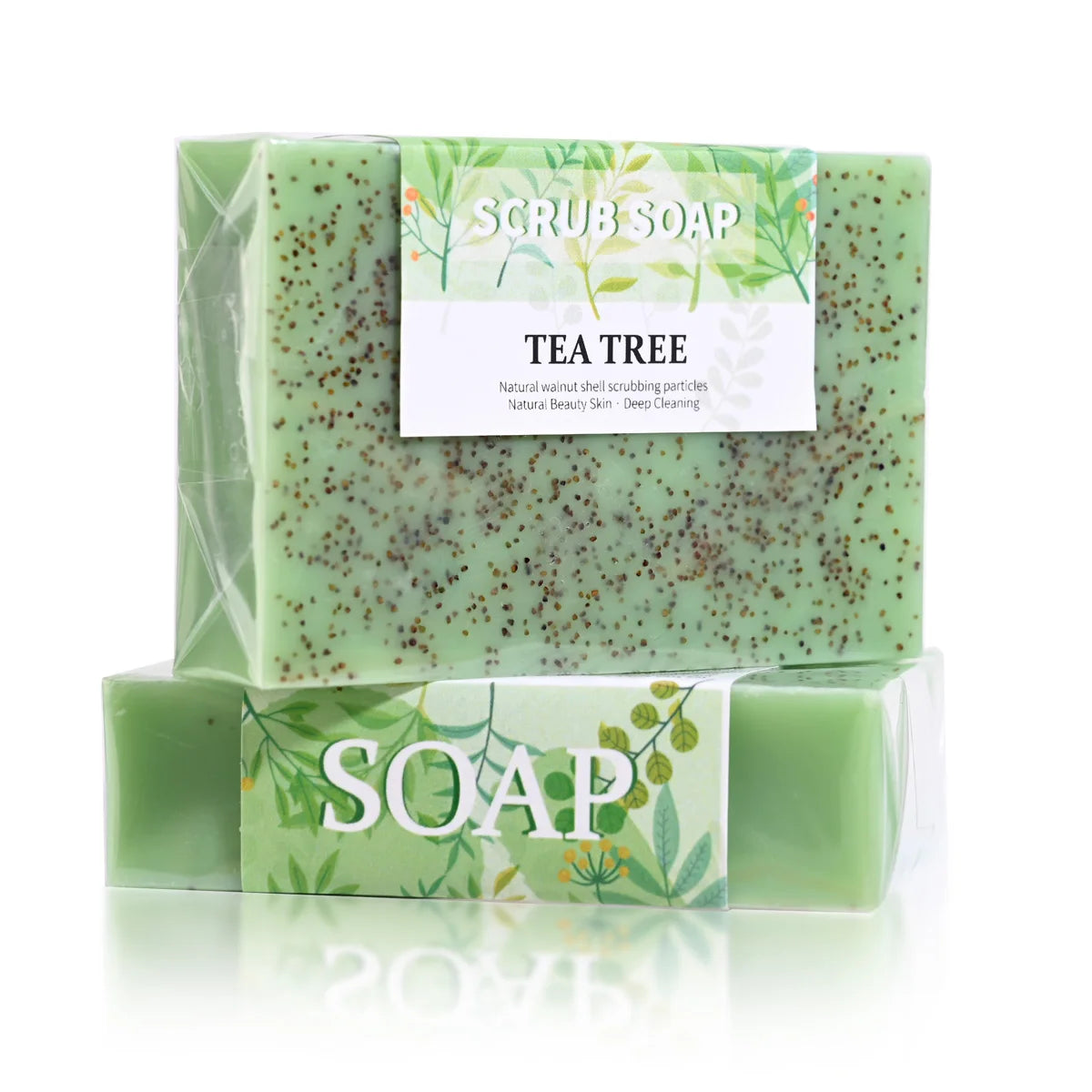 M+Plant Extraction Soap Handmade Frosted Solid Tea Tree Acne Removal Whitening Face Body Wash Cleaning Essence Oil for Skin Care