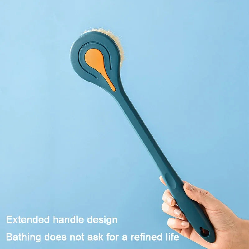 Long Handle Bath Brush Soft Hair Back Bath Brush Bathroom Body Bath Brush Mud Back Scrubber Shower Massage Exfoliation Brush