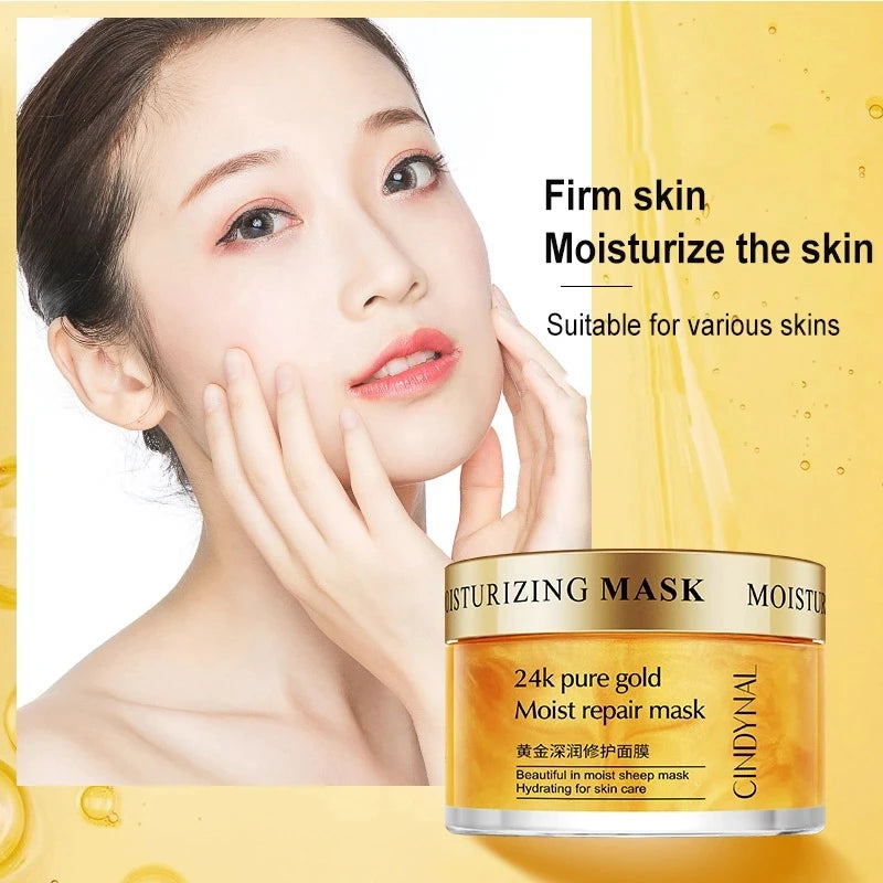 24K Gold Collagen Moisturizing Face Cream Sleeping Facial Mask Firming Nourishing Hydrating Cream Skin Care 120g