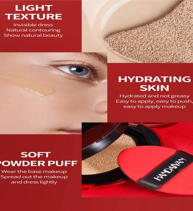 Korean Air Cushion Foundation - Light Natural Moisturizing Concealer Whitening Oil-Control Women's Long-lasting Makeup Base