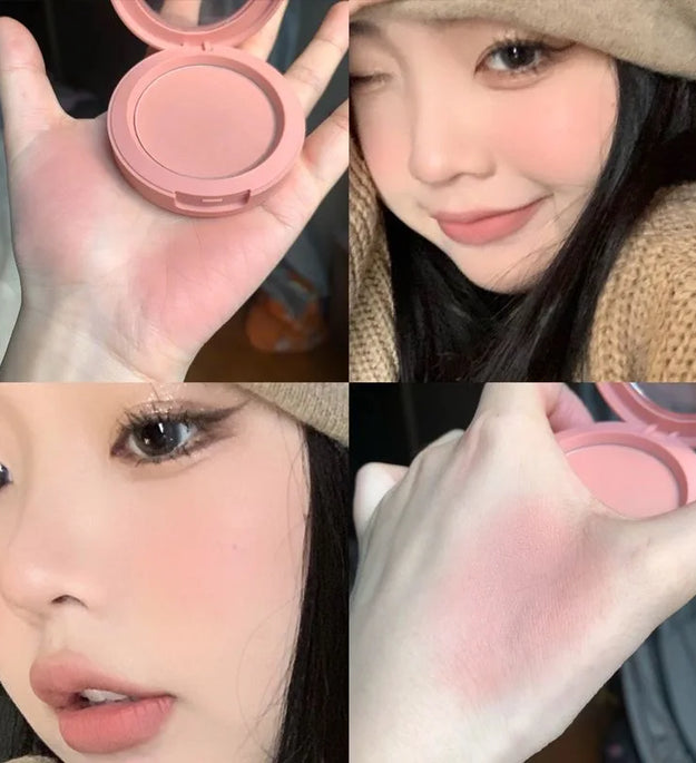 HerorangeHR402 Serbuk Serbuk Monokrom Kalis Air Panjang Tahan Lama Plat Peach Orange Kabus Lembut Lembut Matte Semulajadi Blush