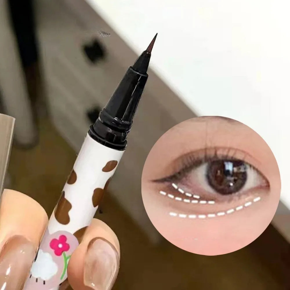 3 Colors Brown Lying Silkworm Liquid Eyeliner Pen Waterproof Big Eyes Makeup Smooth Quick-drying Women Cosmetics Beauty Tools