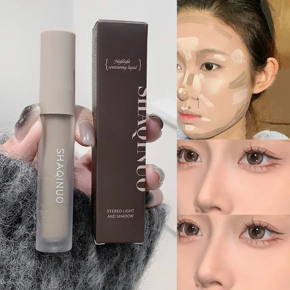 Highlight Contouring Liquid Pen Waterproof Matte Long Lasting Highlighter Smooth Pencil Cosmetics Contouring Shadow Face Makeup