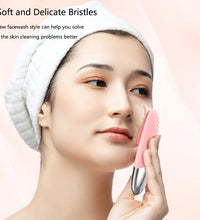 Square Electric Facial Cleansing Brush Silicone Rechargeable Introducer Beauty Device Ultrasonic Face Cleaning Massage Tool - BlissFully