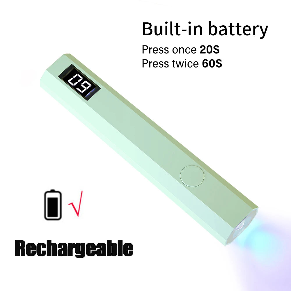 YIKOOLIN Mini Handheld UV Light Fast Gel Nail Drying Lamp for Home Salon Tools Professional Nail Phototherapy Flashlight Pen