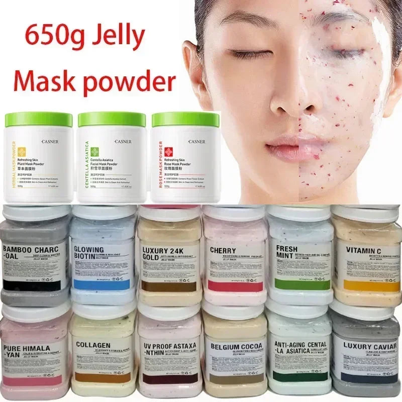 650g Gold Jelly Mask Powder Vampire DIY Plant Powder Masks Peel Off Vitamin C Hyaluronic Acid Facial Skin Care Rose Mud Mask