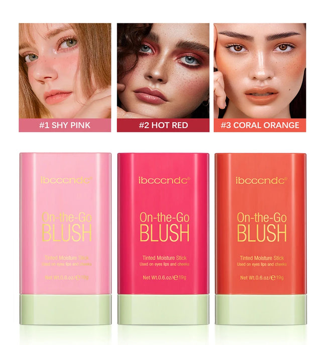 High Color Rotating Blush Cream Tinted Moisture Stick Naturally Long-lasting Moisturizing Waterproof Non-Removing Orange Blush