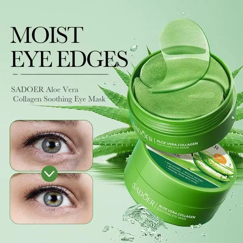 60pcs Aloe Vera Collagen Eye Mask Anti Dark Circles Removal Eyes Bags Moisturizing Firming Eye Patches Eyes Skin Care Products