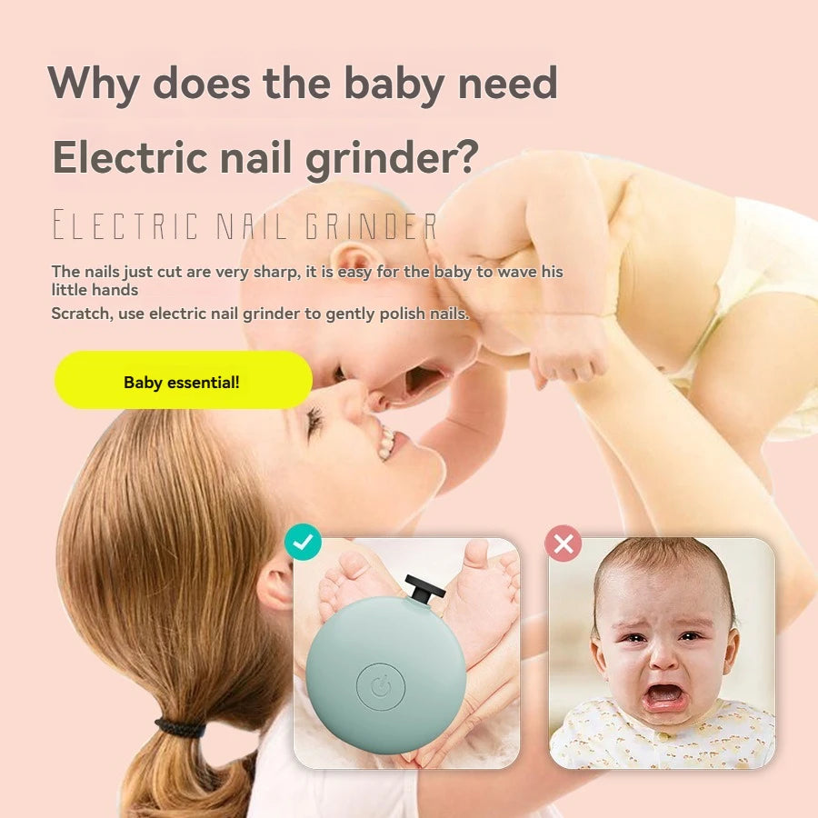 Professional Nail Care Kit Electric Nail File for Baby Adult Use, Safe Nail Grinder with LED Light, Manicure Pedicure Machine