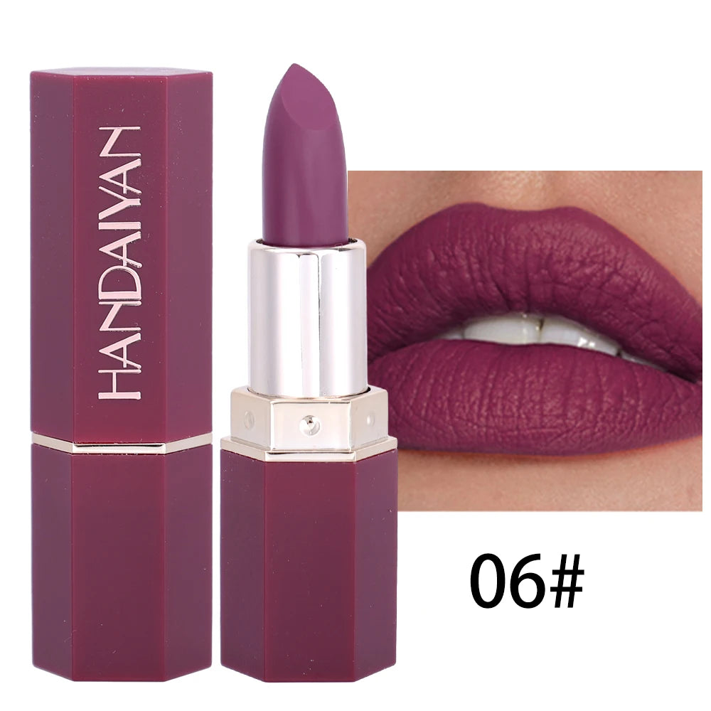 6colors Nude Velvet Lipsticks Waterproof Long Lasting Moisturize Lips Stick Not Fade Sexy Matte Lipstick Lip Gloss Women Makeup