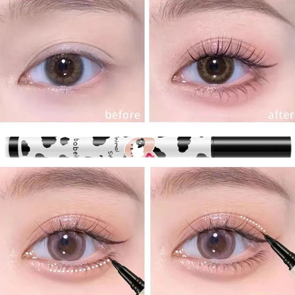 3 Colors Brown Lying Silkworm Liquid Eyeliner Pen Waterproof Big Eyes Makeup Smooth Quick-drying Women Cosmetics Beauty Tools