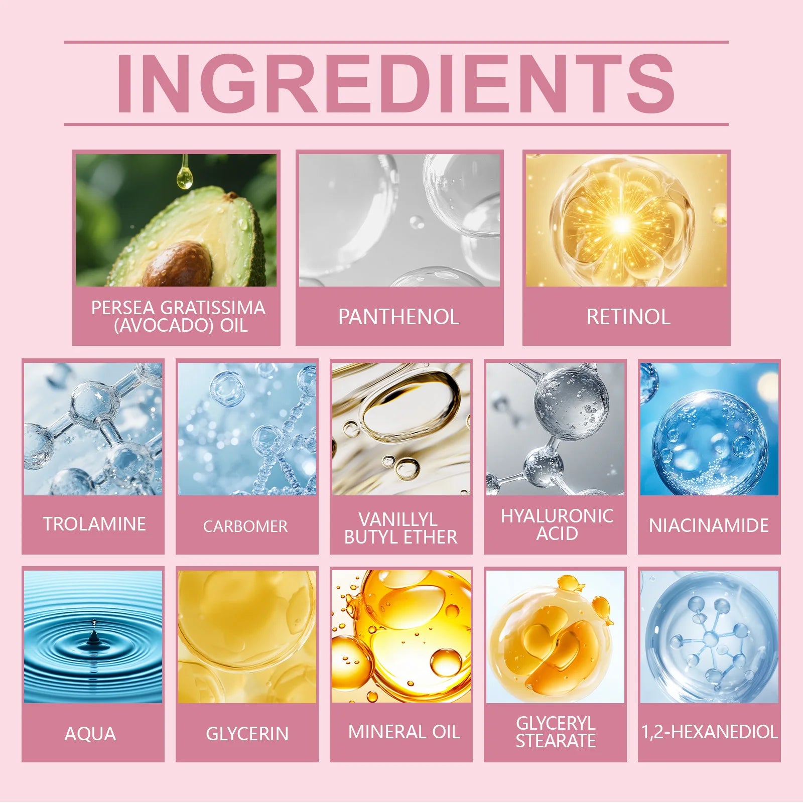 Bust Firming Cream with Retinol & Panthenol Lifting & Moisturizing Chest Treatment Improves Skin Elasticity & Hydration Night