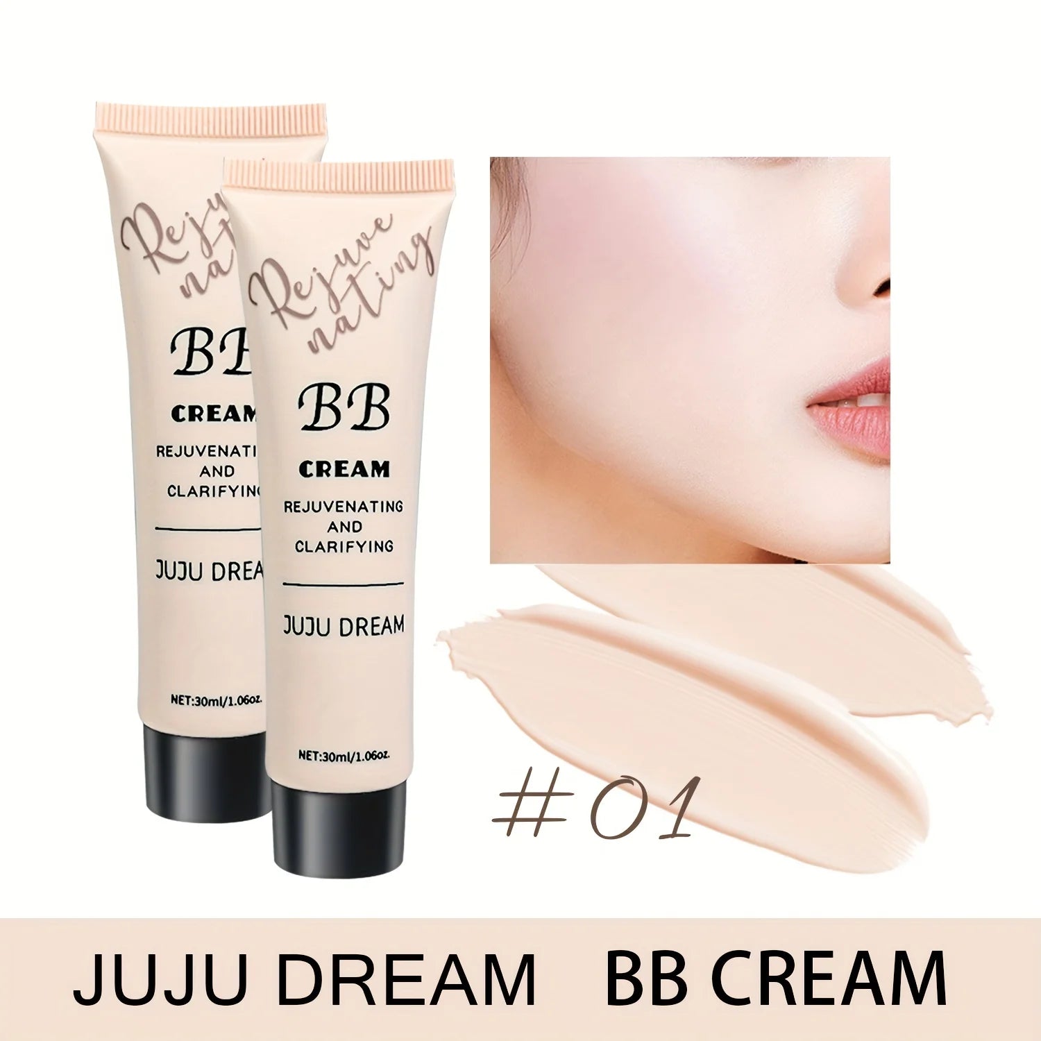 Natural Concealer BB Cream, moisturizing and nourishing, Korean natural translucent primer, long-lasting for all skin types