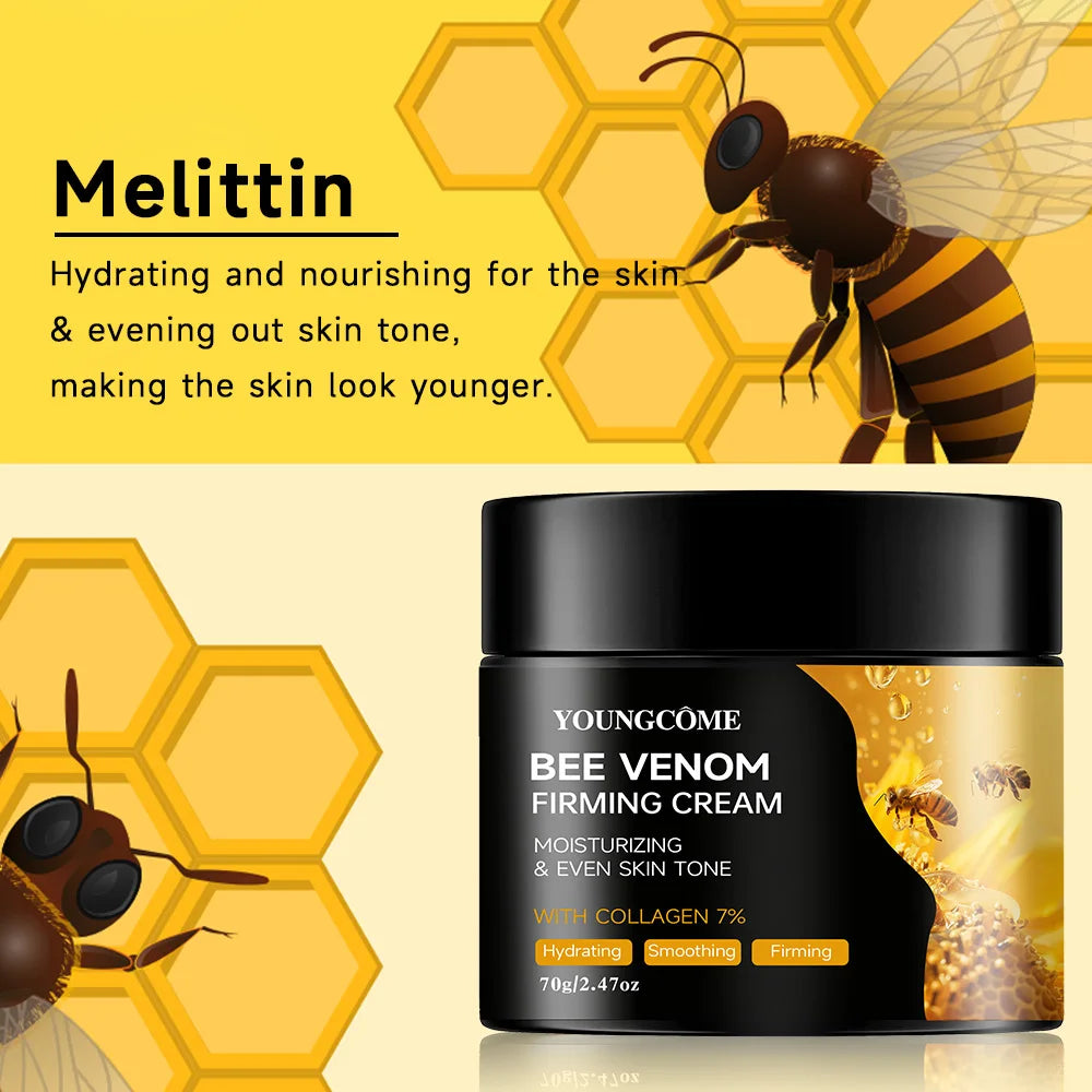 Premium Bee Venom Cream for Face & Neck - Collagen Boost, Skin Tightening, Natural Moisturizer for Sensitive Skin, Non-Greasy - BlissFully