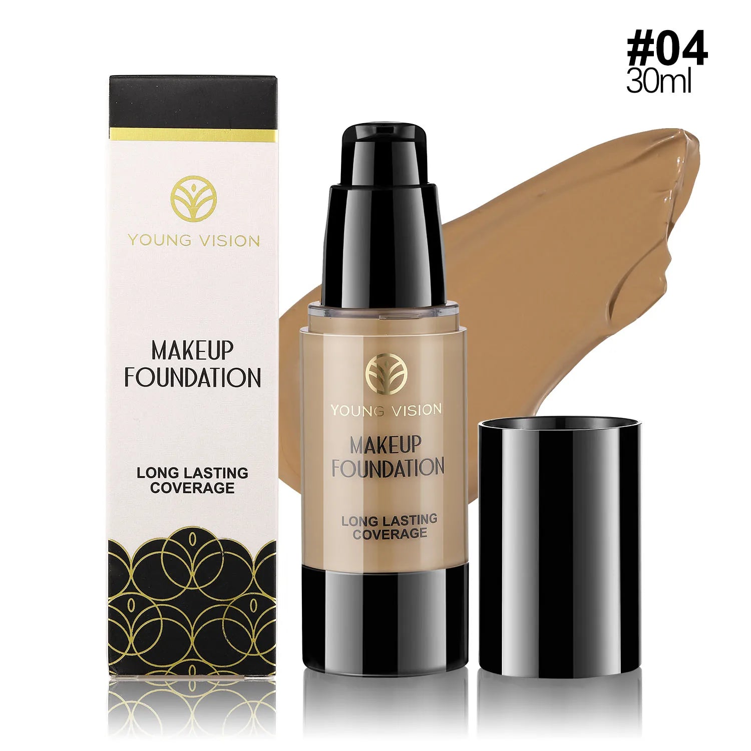 MLSMILE 6 color Powder Foundation long-Lasting Waterproof, Moisturing Sweat resistant and easy to open Oil-control concealer