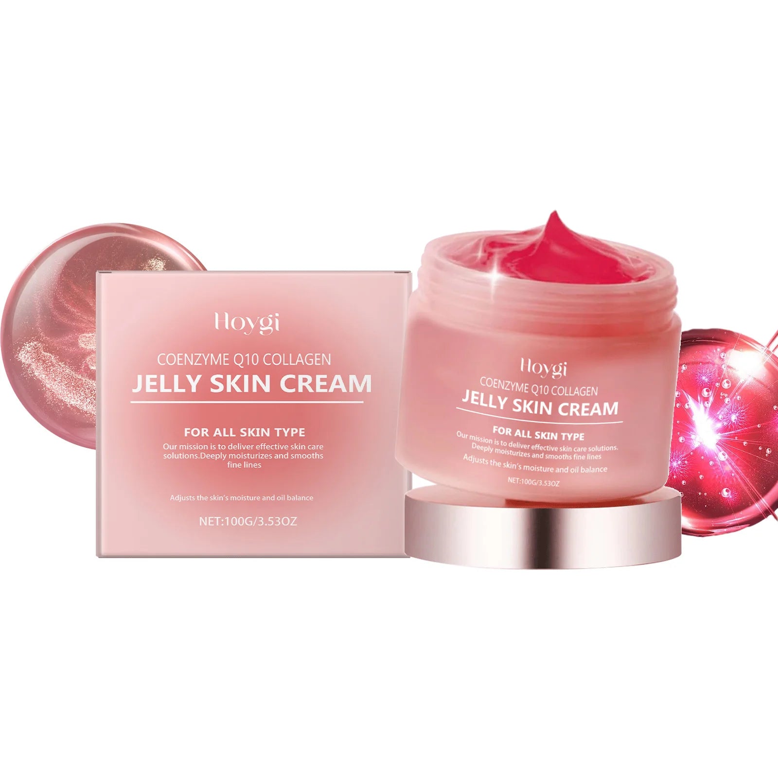 Collagen Jelly Cream Deeply Moisturizing Smooth Skin Tightening Fade Fine Lines Soothing Brightening Hydrating Facial Gel Cream