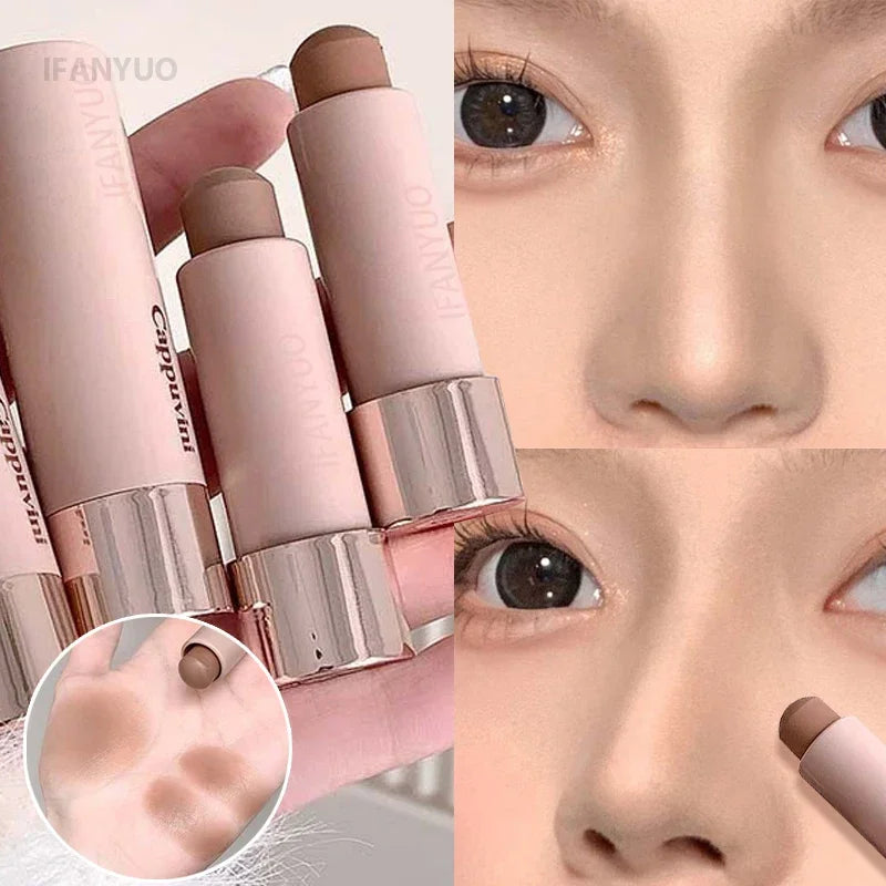 Gray Brown Bronzer Contouring Stick Waterproof Cream Texture Moisturizing Shadow Contouring Pen Face Concealer Cosmetics Makeup