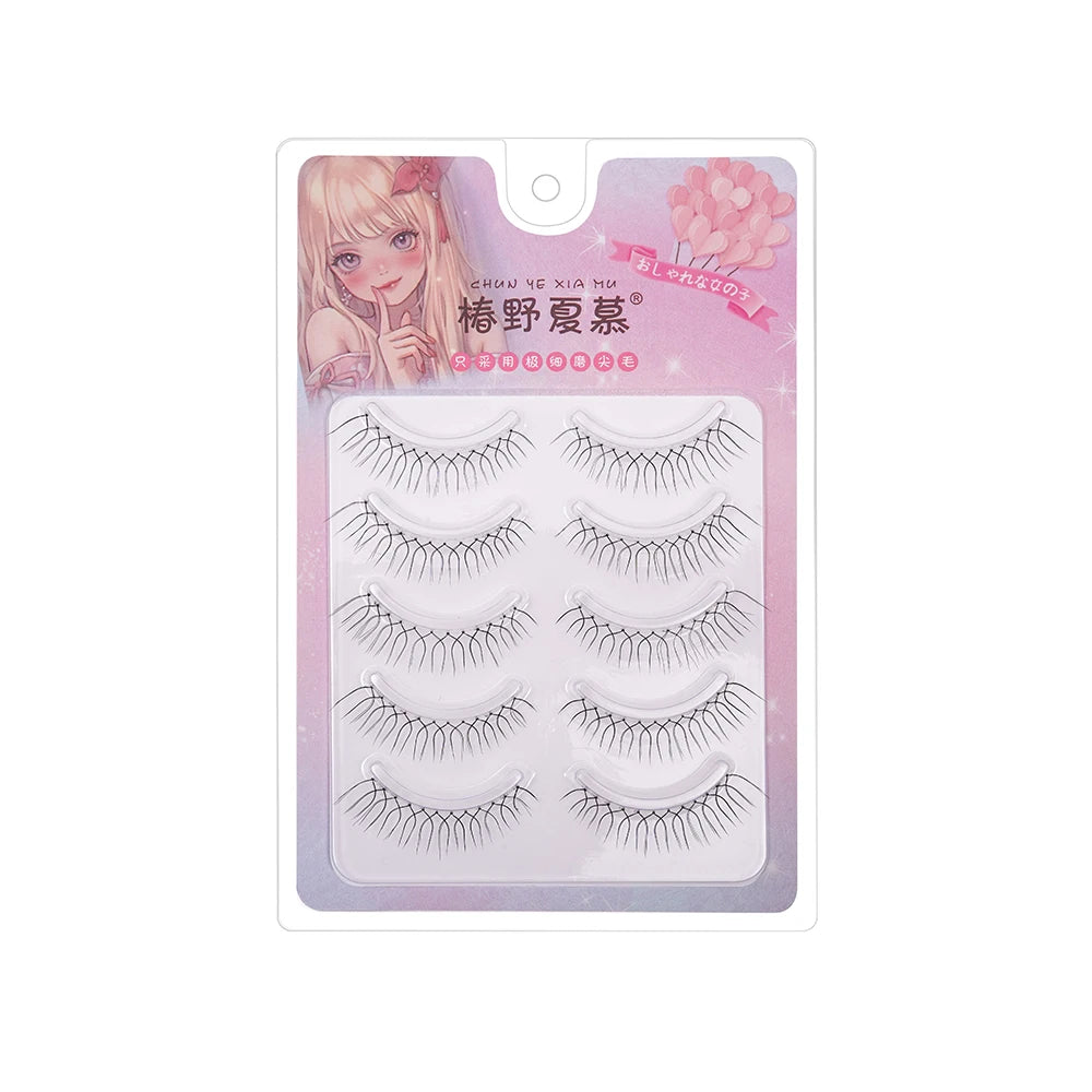 Individual Noglue Fake Eyelashes Artificial Magnetic Idol Lashes Girl Group Eye Nature Lash Extension Cosplay Cosmetics Anime