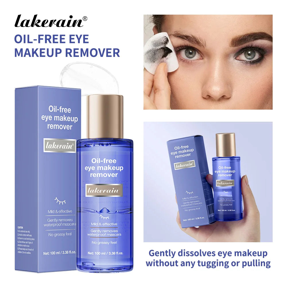Lakerain 100ml Gentle Makeup Remover Gently Effectively Cleans Removes Waterproof Mascara Pigmented Eyeshadow Brow Pomade