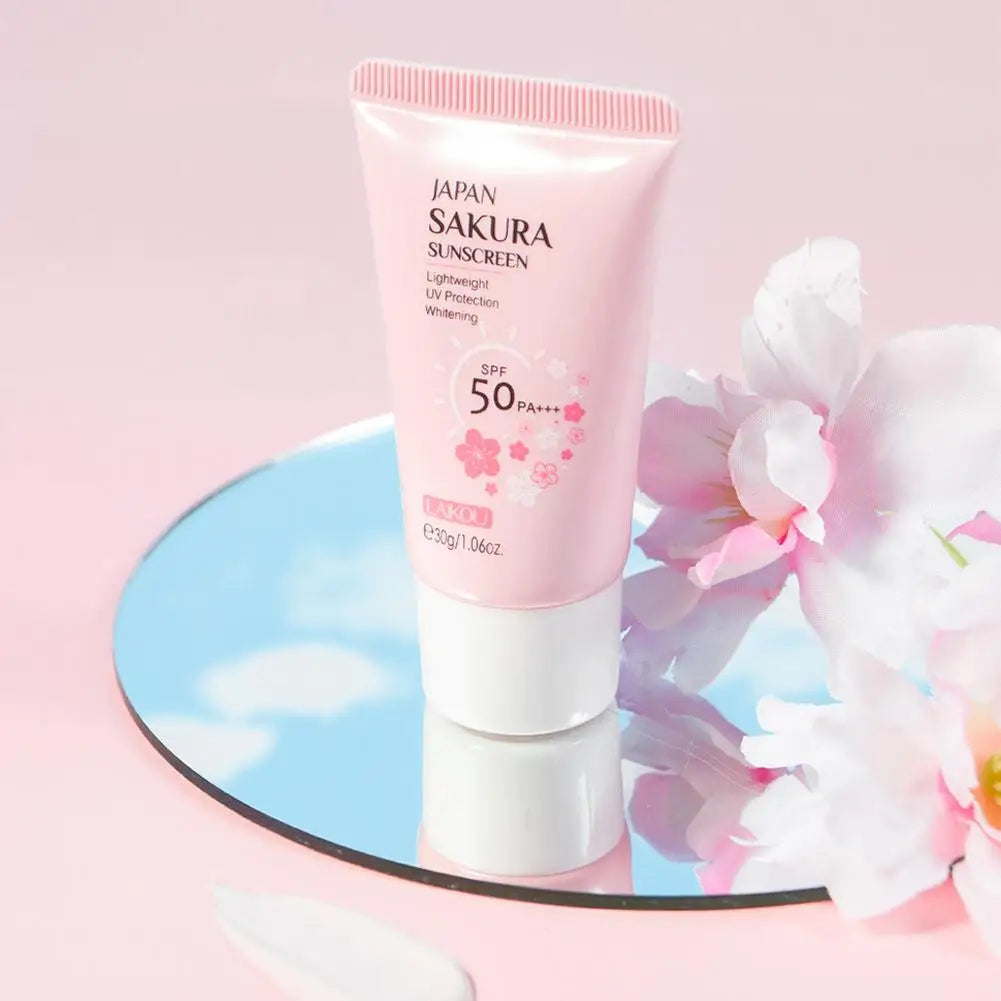 Facial Body Sakura Sunscreen Face Makeup Primer Sunblock Skin Protective Cream Oil-control Moisturizing SPF50 PA+++ Makeup Base