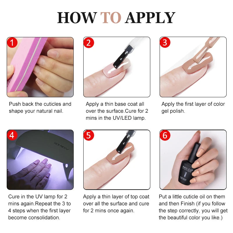 NAILCO 15ml Hema/TPO Free UV Gel Nail Polish Nail Art Manicure Nail Professionals Base Top Varnish Semi Permanent Vernis Nail