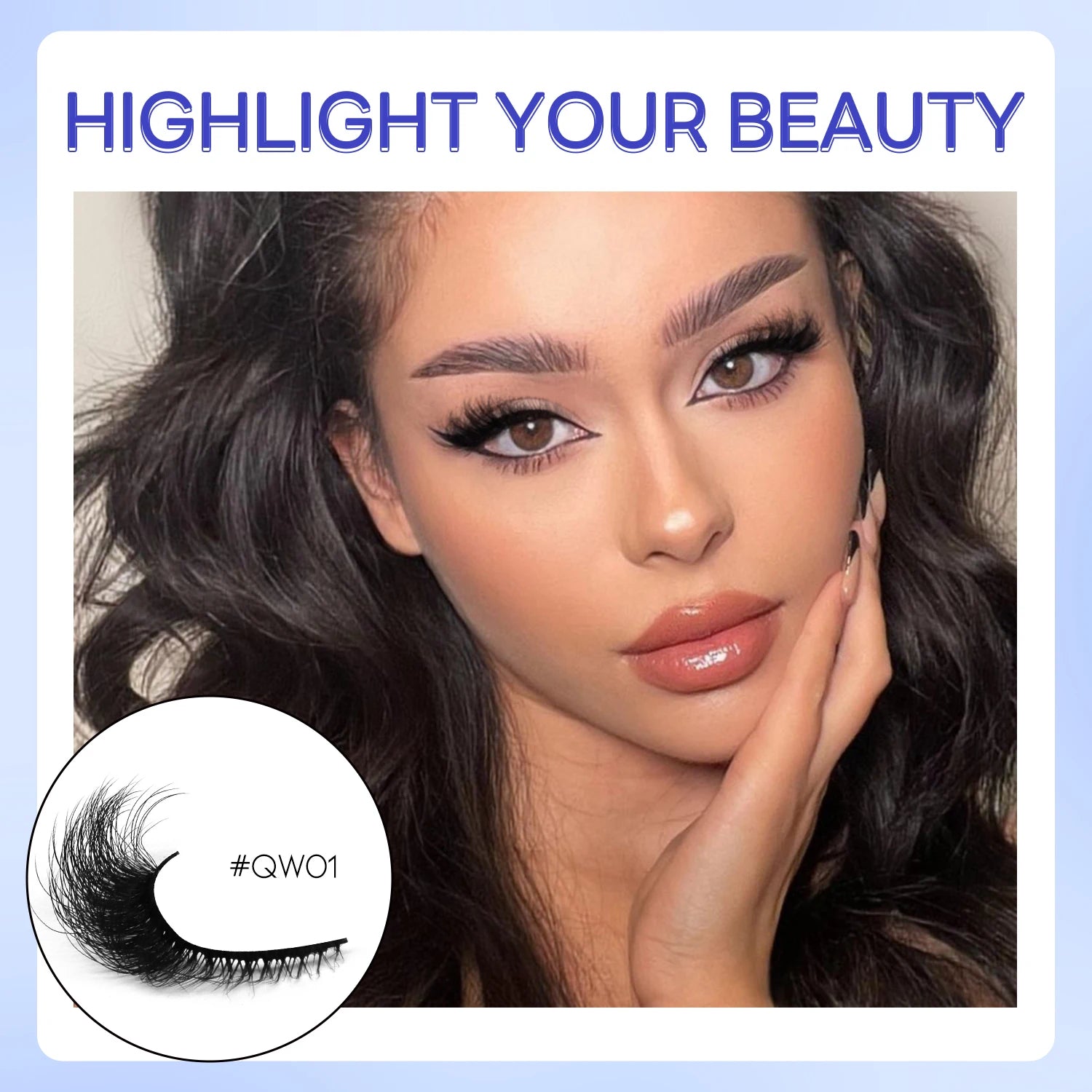 GROINNEYA Fluffy Cat Lashes 3D Faux Mink Lashes Soft Full Thick Eyelashes Wispy False Eyelashes Curly lashes wholesale lashes