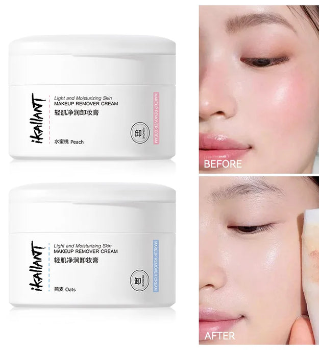 Skin-Friendly Moisturizing Makeup Remover Cream, Powerful Makeup Remover and Skin Moisturizer. Two-Step Makeup Removal, Natural