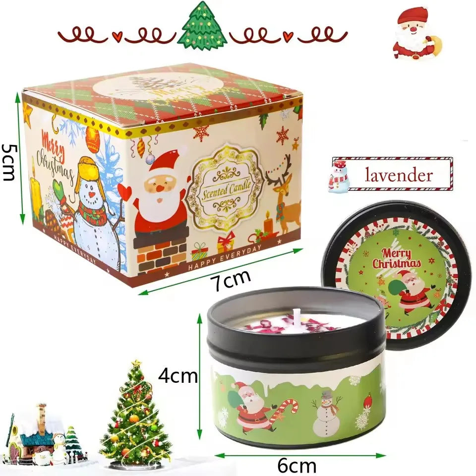 Christmas Aromatherapy Candles Santa Claus Snowmen Tin Cans Candle Christmas Decoration For Home Xmas New Year 2025 Navidad