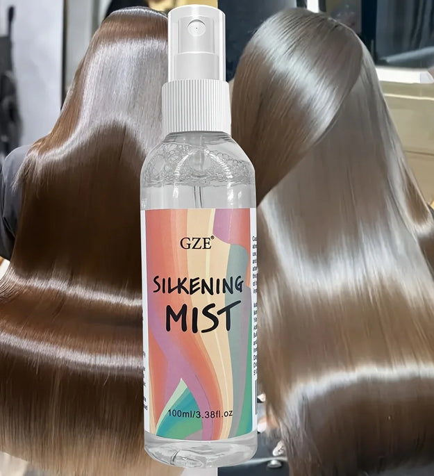 GZE HAIR SILKENING SPRAY Silk Therapy Thermal Shield,tThermal-Pressing Product that Polishes, Silkens, and Smooths Curly Texture - BlissFully