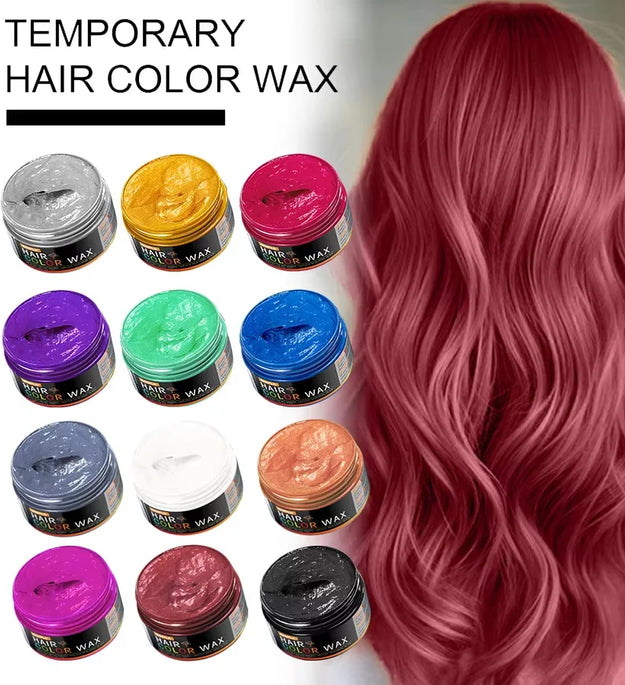 Halloween Hair Colour Wax Easy To Wash DIY Dye Hair Mud Immediate Dying for Eyebrow Beards Coloring Temporary Hair Colour Cream - BlissFully